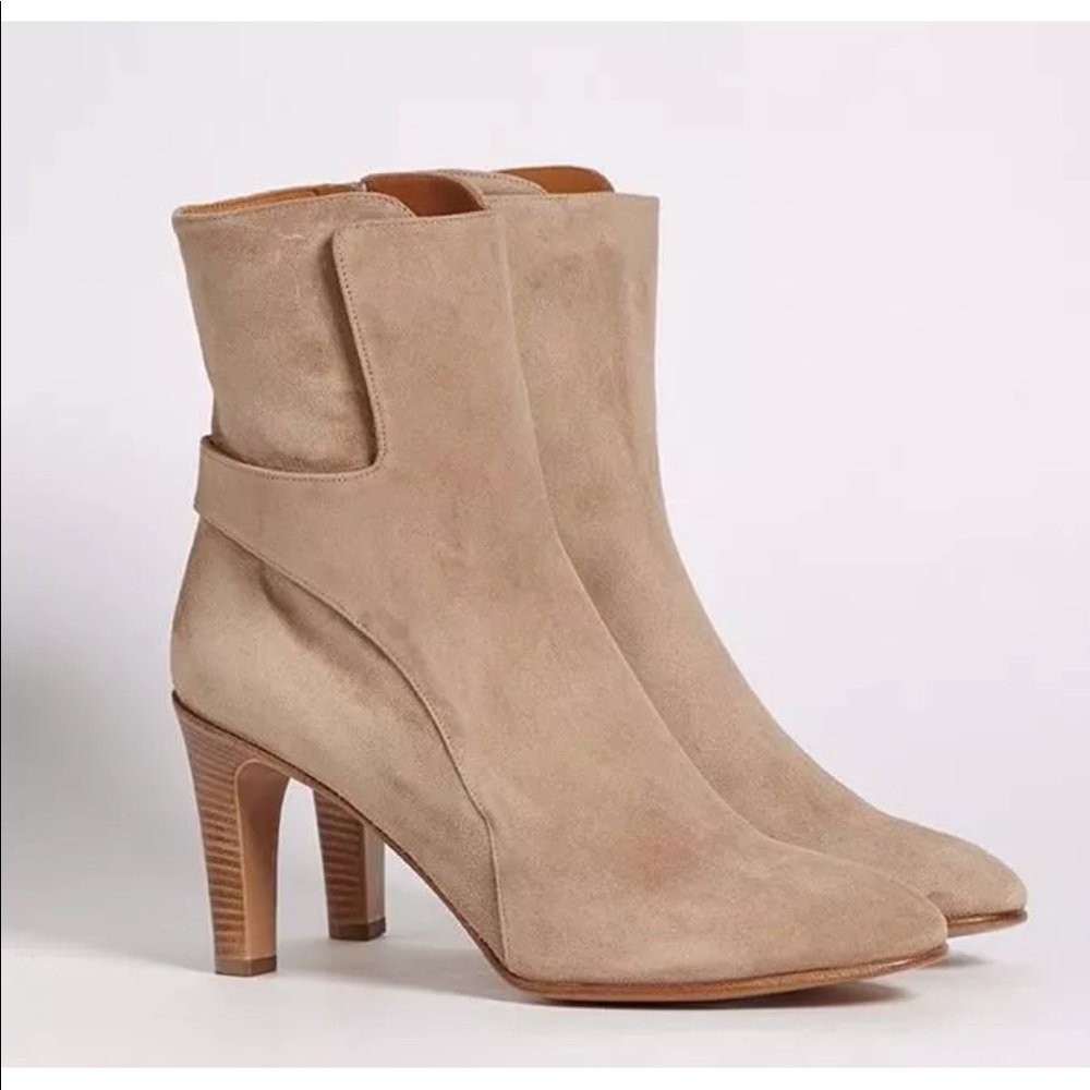 Chloe Taupe Suede Ankle Booties